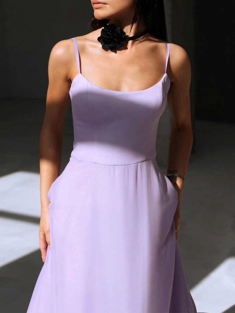 Robe longue bustier à volants