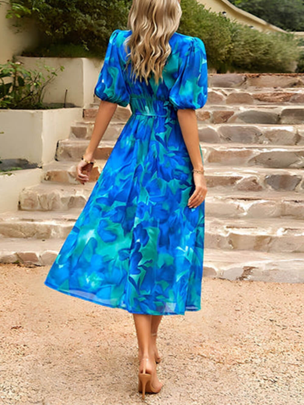 Robe midi imprimée élégante