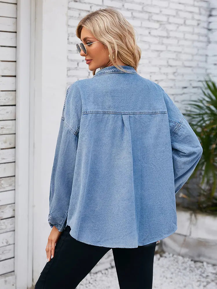 Chemise décontractée en denim de printemps