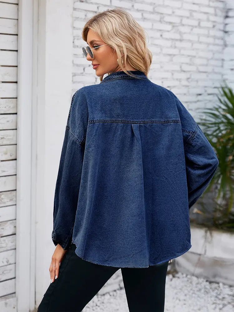 Chemise décontractée en denim de printemps
