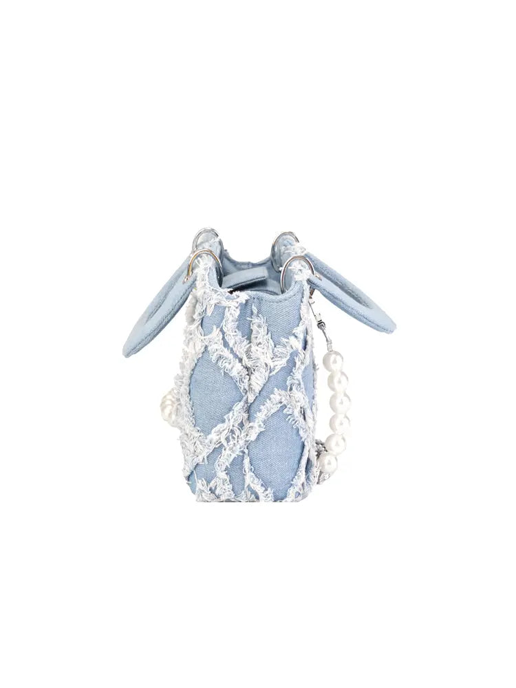 Sac à bandoulière et à poignée supérieure en denim pour l'été