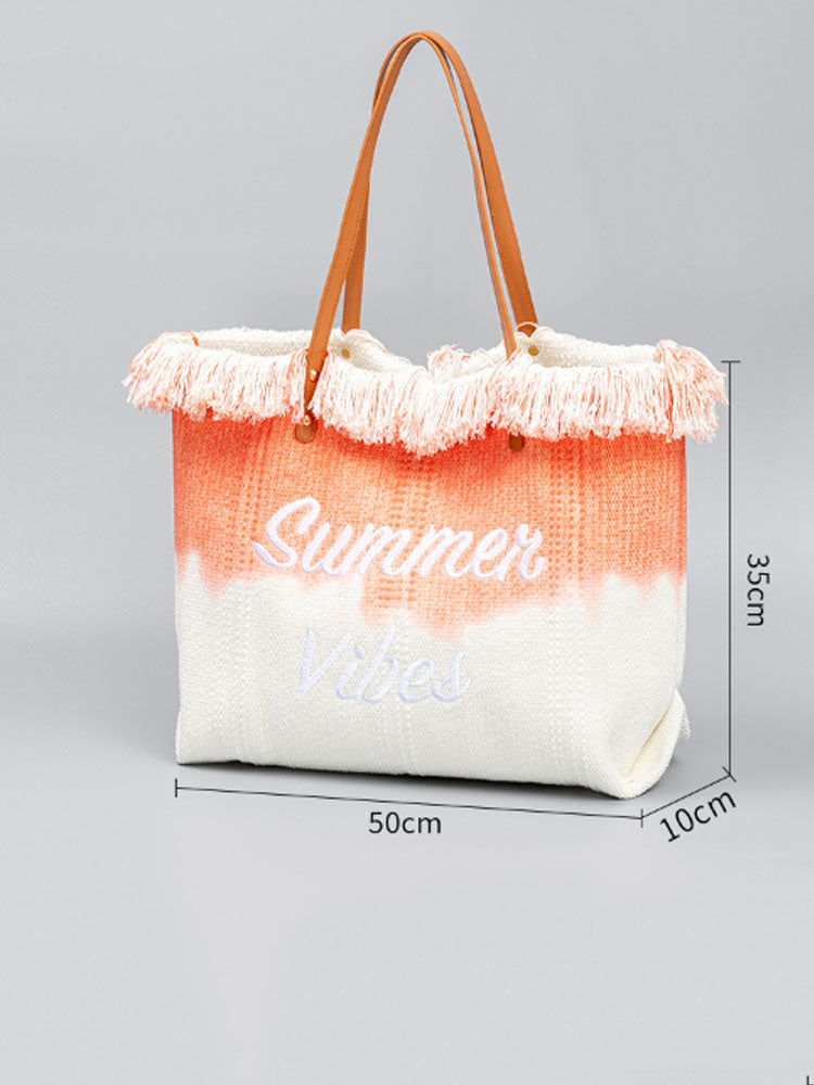Sac fourre-tout brodé bicolore