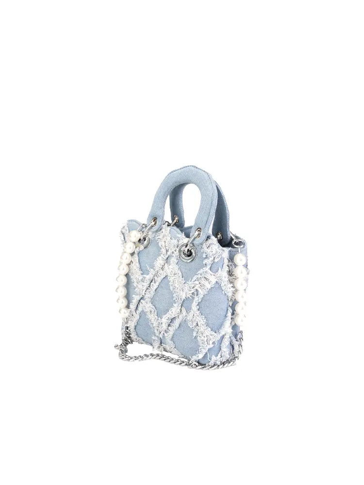 Sac à bandoulière et à poignée supérieure en denim pour l'été