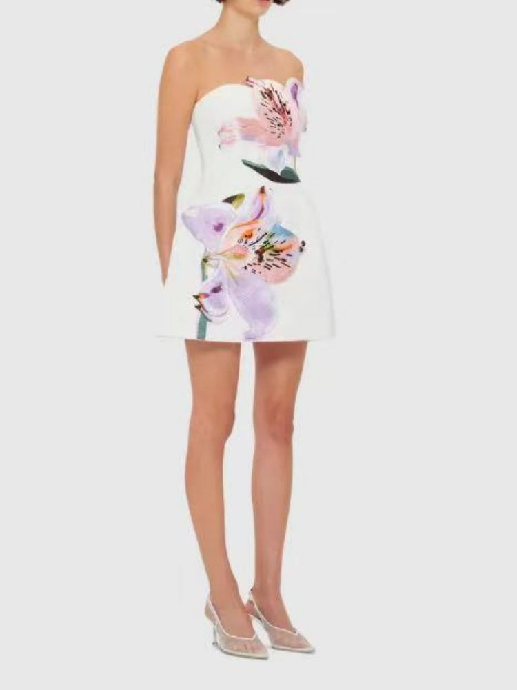 Rosario Floral Appliqué Mini Dress