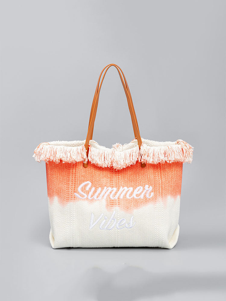 Sac fourre-tout brodé bicolore