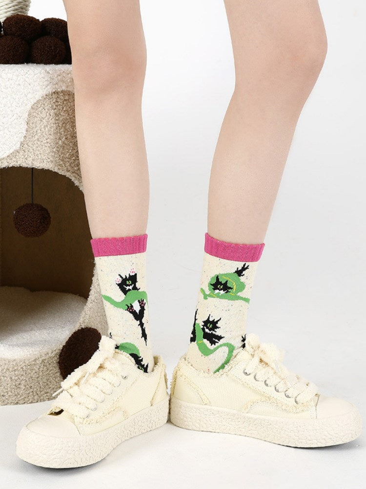 Adorable Cartoon Cotton Socks-Fluffy Cat