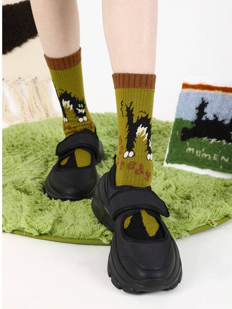 Adorable Cartoon Cotton Socks-Fluffy Cat