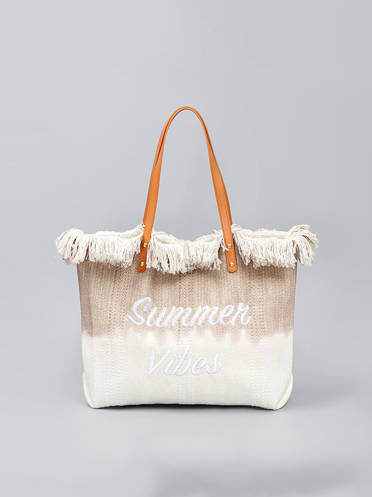 Sac fourre-tout brodé bicolore