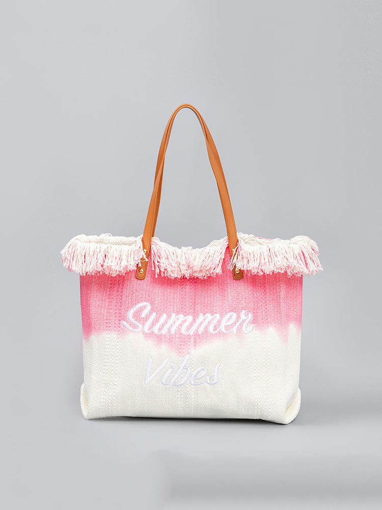 Sac fourre-tout brodé bicolore