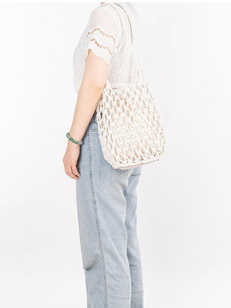 Sac en filet de pêche tissé en fil de coton