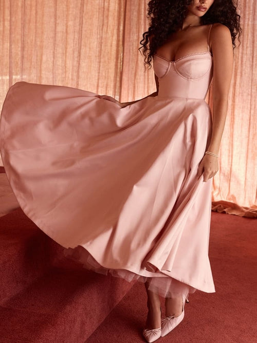 Robe mi-longue rose ballerine