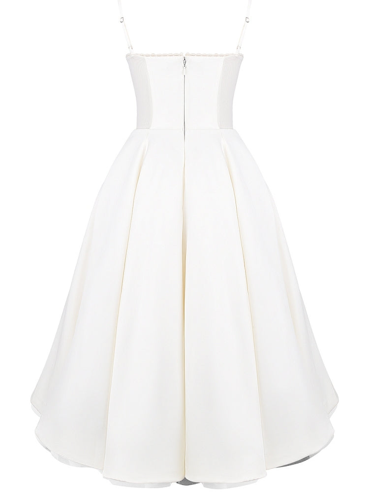 Robe midi en tulle blanc