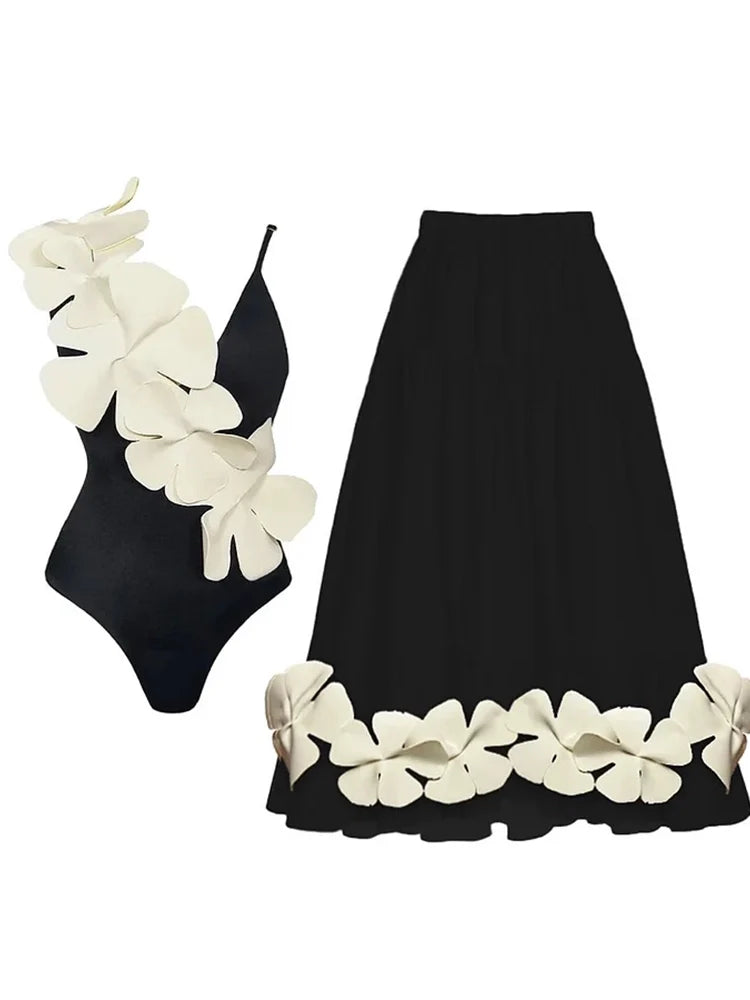 Ensemble de maillot de bain à fleurs fraîches et nouées