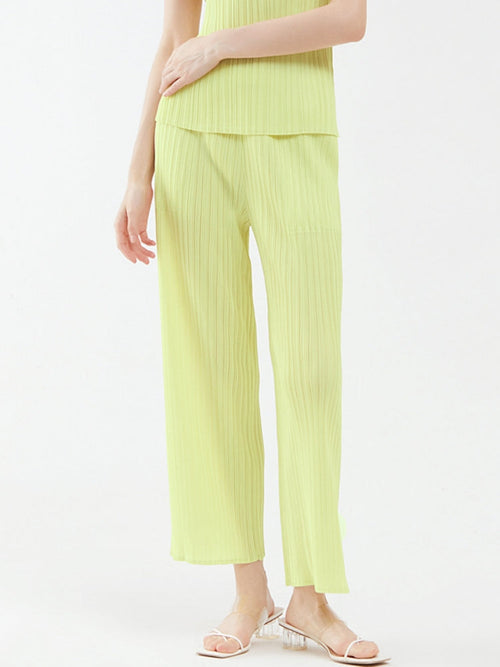 Women's Casual Wide-Leg Pleated Pants