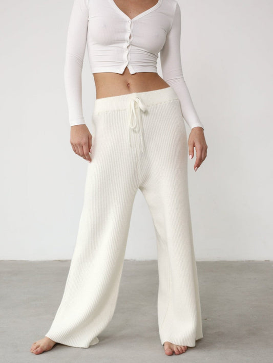 Pantalon large en tricot thermique biologique