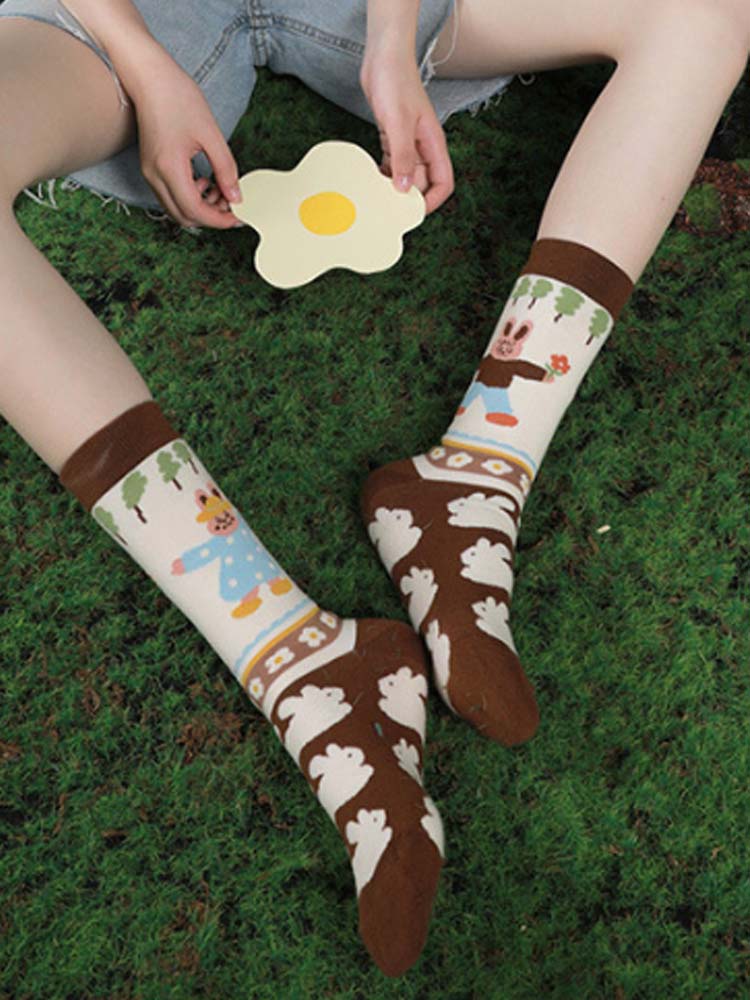 Chaussettes mi-mollet en forme de lapin mignon