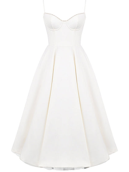 Robe midi en tulle blanc 