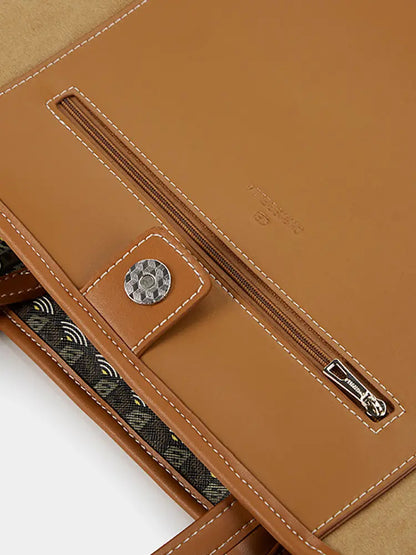 Sac fourre-tout horizontal grande capacité à monogramme vintage
