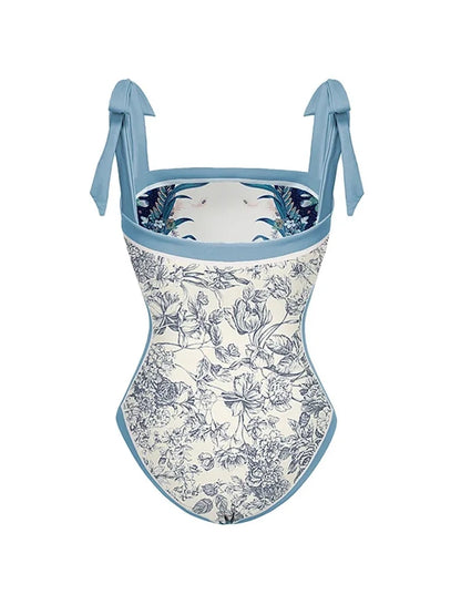 Reversible Tie Back Swimsuit and Skirt Set
