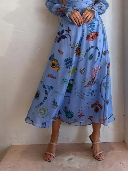 Robe courte à découpes lanterne graffiti Robe midi