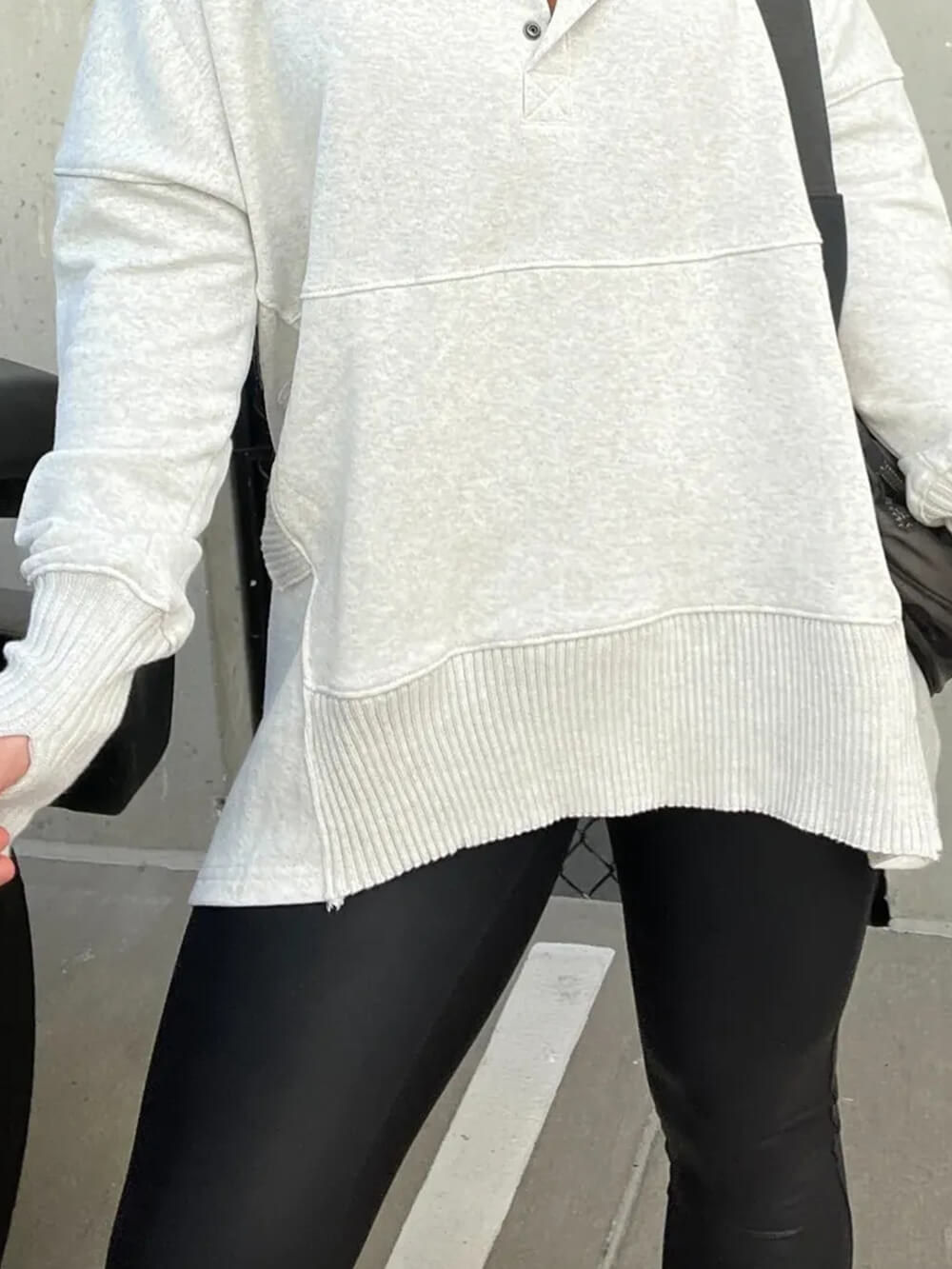 Sweat à capuche gris clair First Class