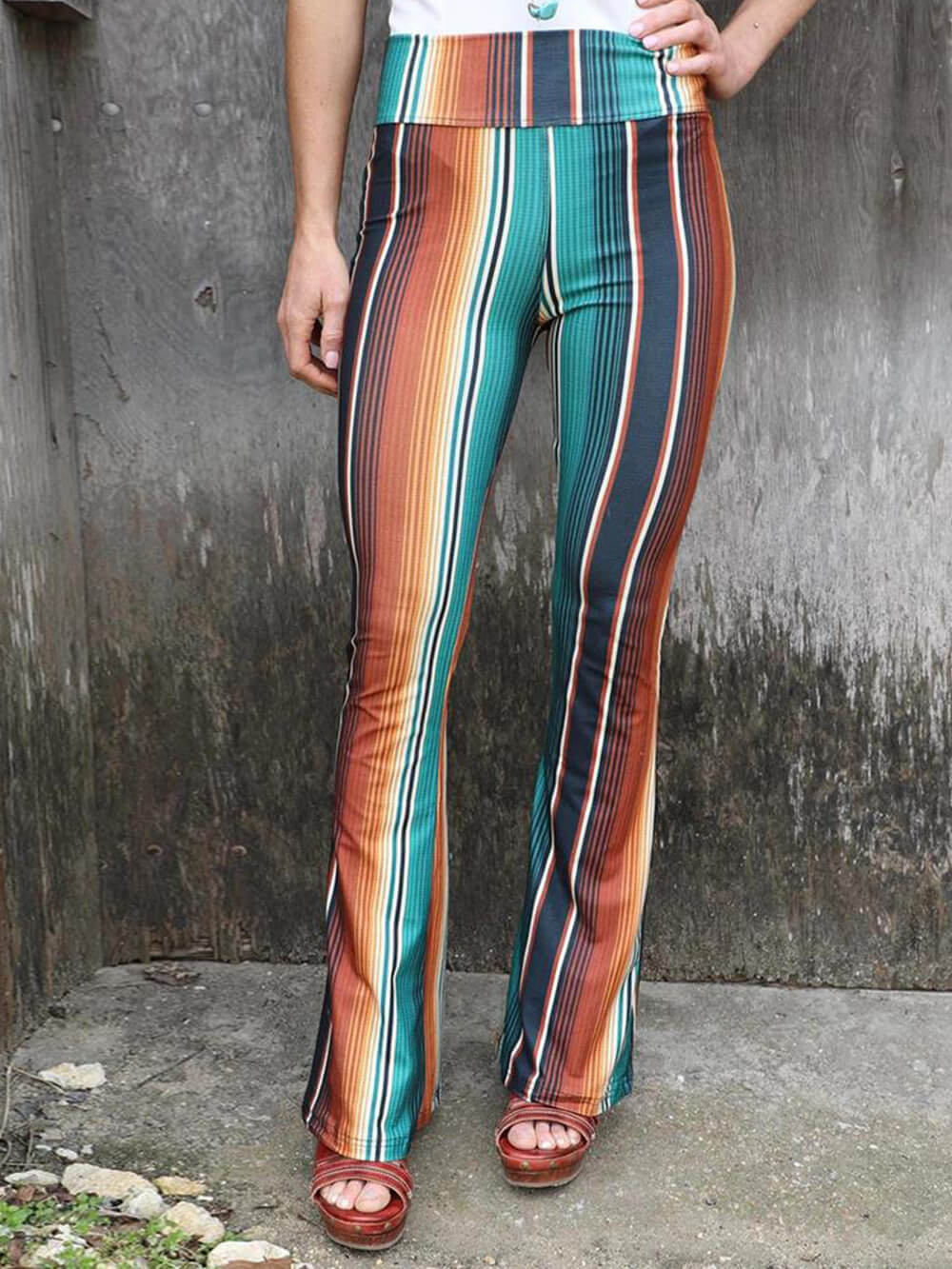Pantalons skinny taille haute décontractés et pantalons évasés 
