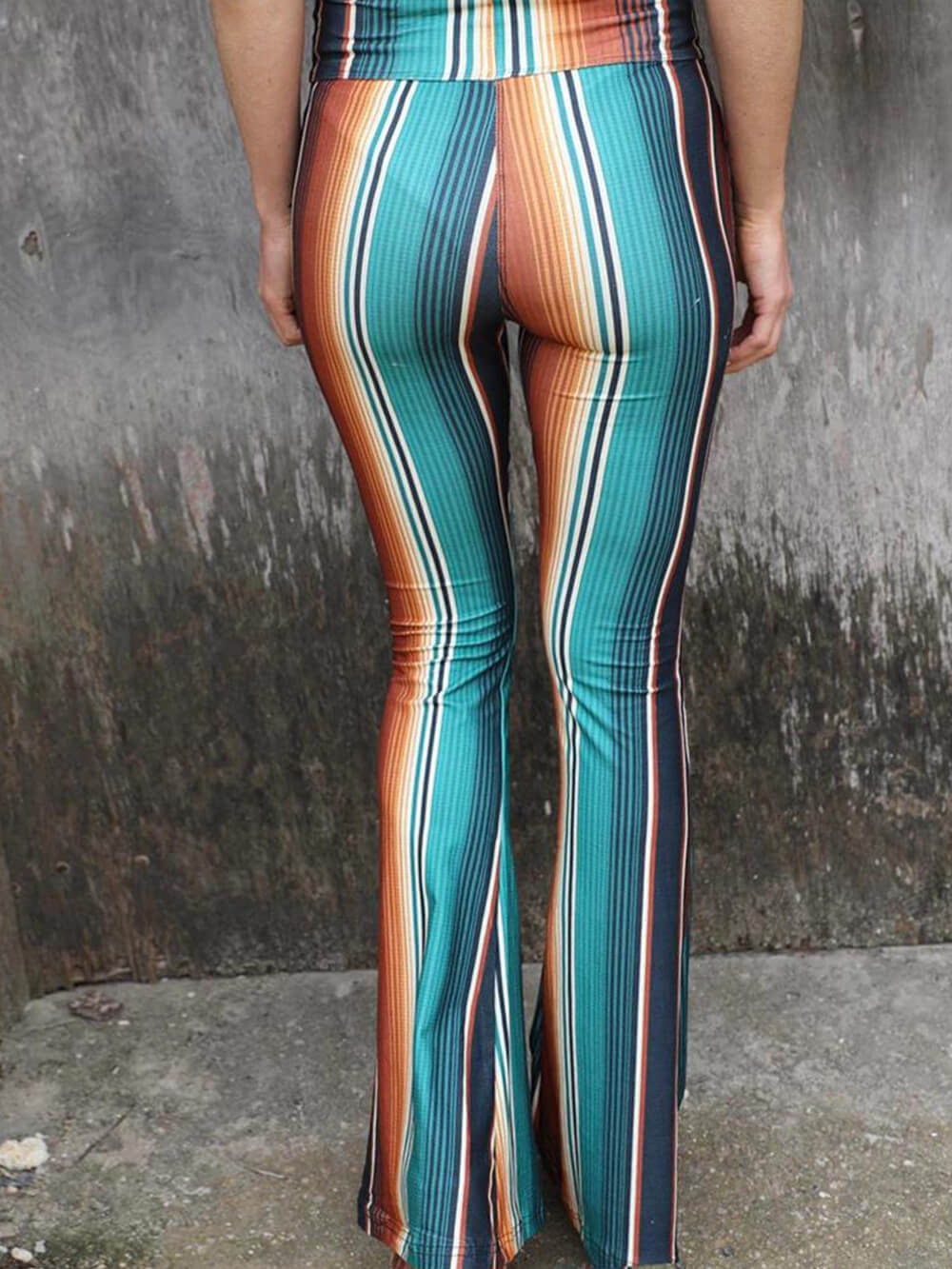 Pantalons skinny taille haute décontractés et pantalons évasés 