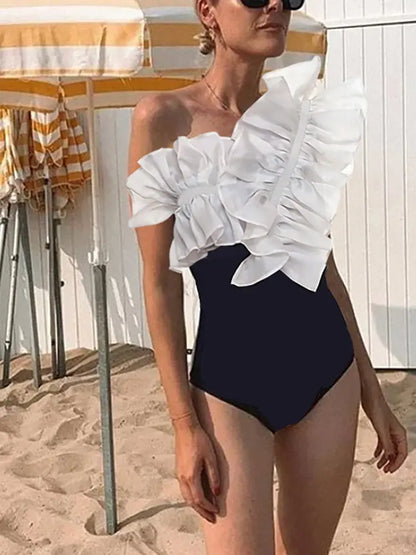 Maillot de bain une pièce rétro en maille de dentelle
