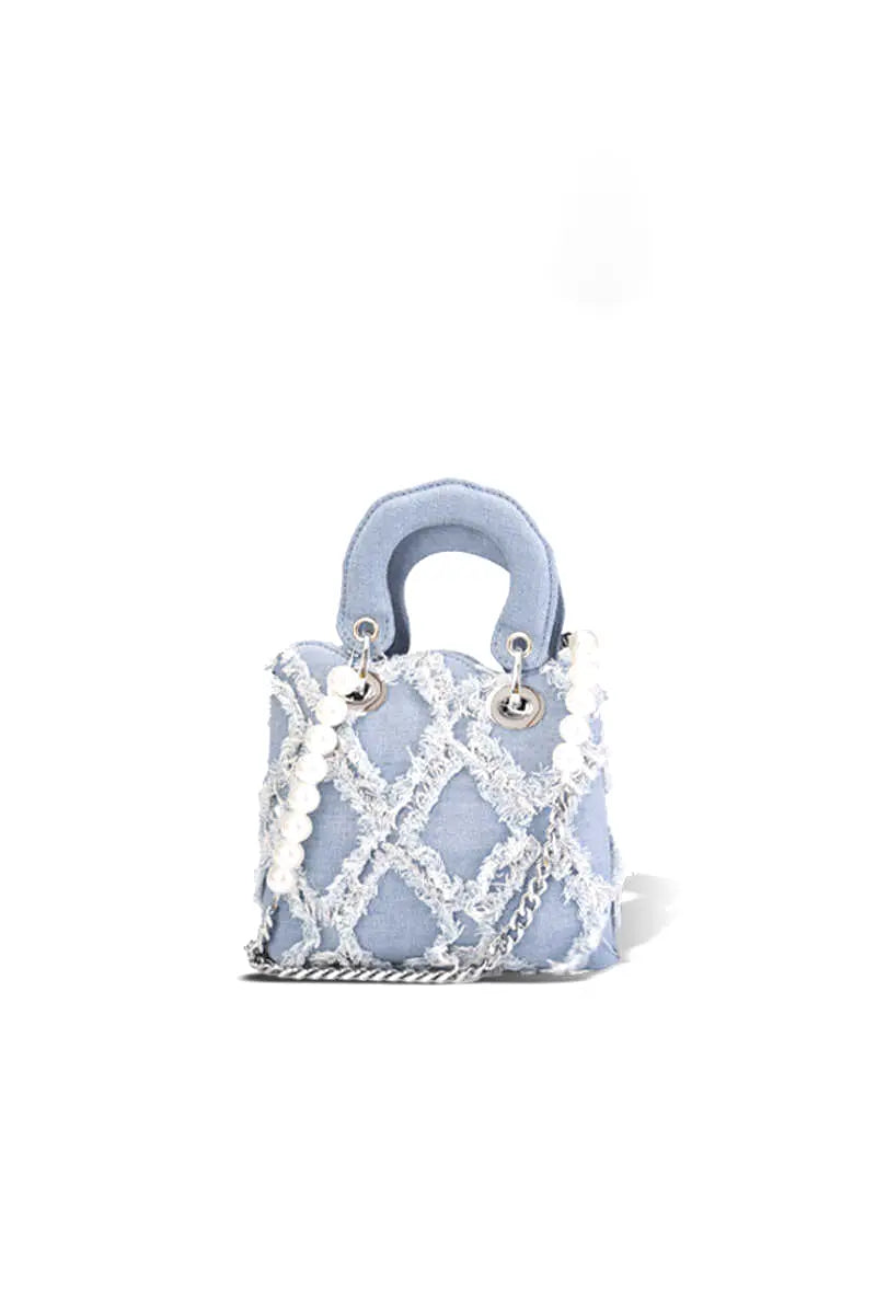 Sac à bandoulière et à poignée supérieure en denim pour l'été