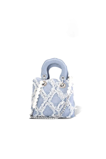 Sac à bandoulière et à poignée supérieure en denim pour l'été