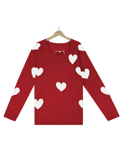 Pull en tricot à col en V pour la Saint-Valentin