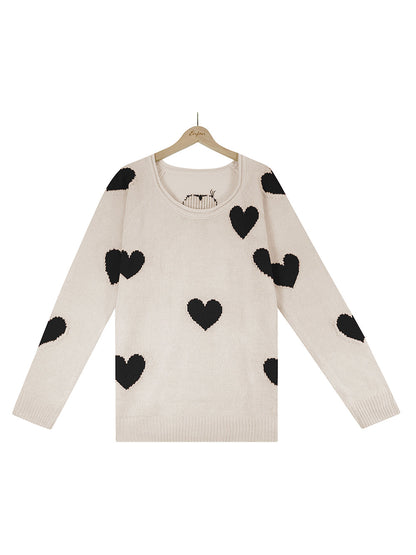 Pull en tricot à col en V pour la Saint-Valentin