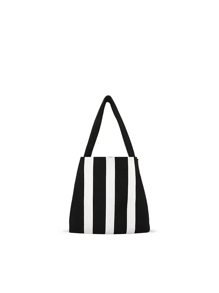 Sac fourre-tout en tricot colorblock