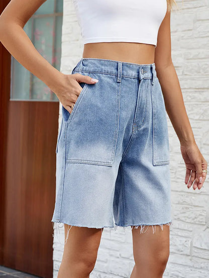 Bermuda décontracté en denim dégradé