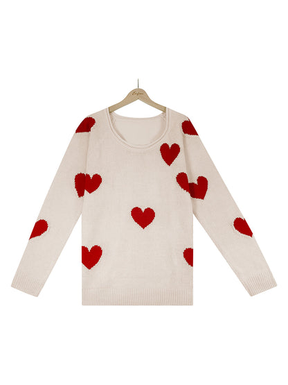 Pull en tricot à col en V pour la Saint-Valentin
