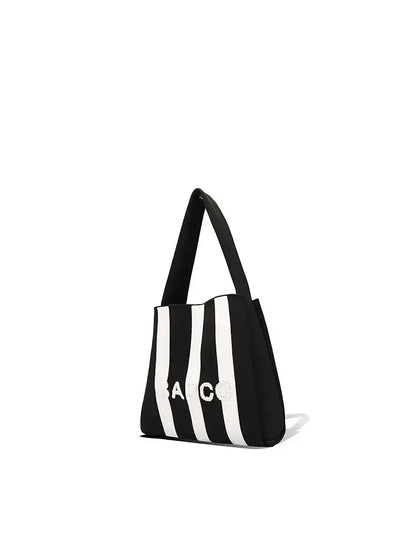 Sac fourre-tout en tricot colorblock