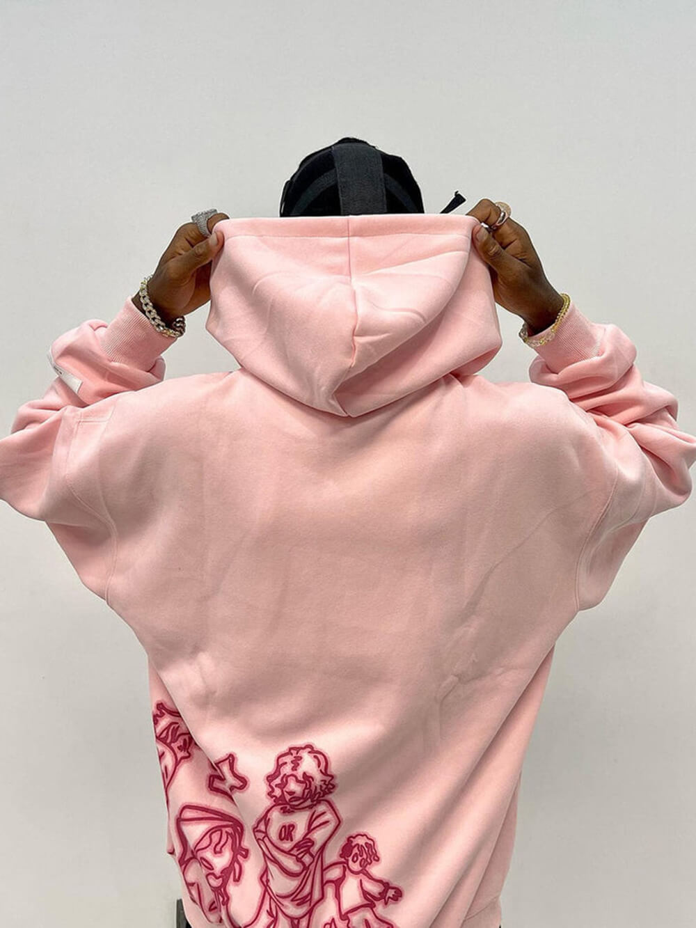 Sweat à capuche imprimé personnage de dessin animé