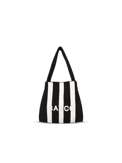 Sac fourre-tout en tricot colorblock