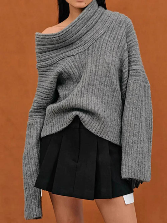 Pull surdimensionné en maille à haut roulement 