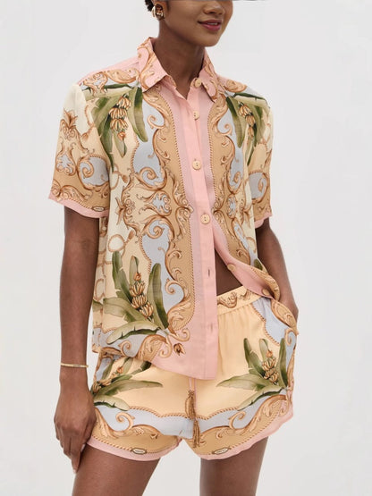 Elegant Linen Shirt & Shorts Set