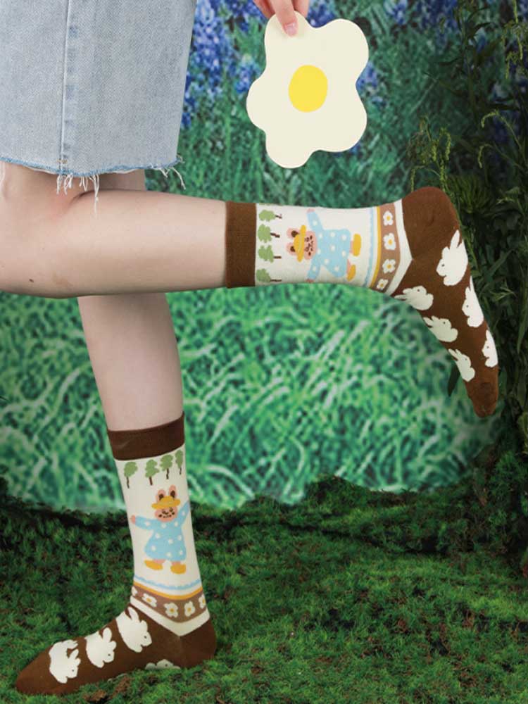 Chaussettes mi-mollet en forme de lapin mignon