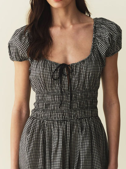 Quinn Dress-Black & White Checkered