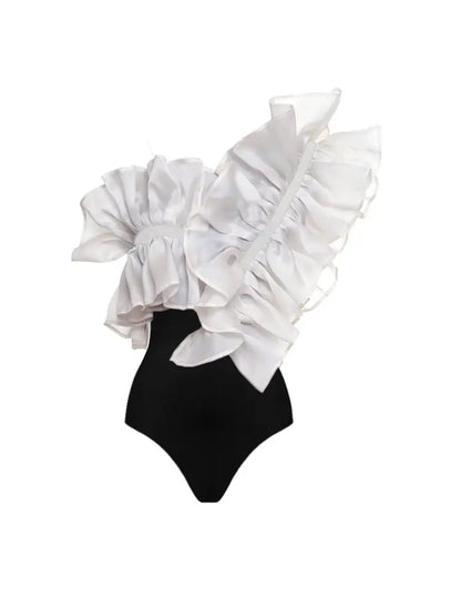 Maillot de bain une pièce rétro en maille de dentelle