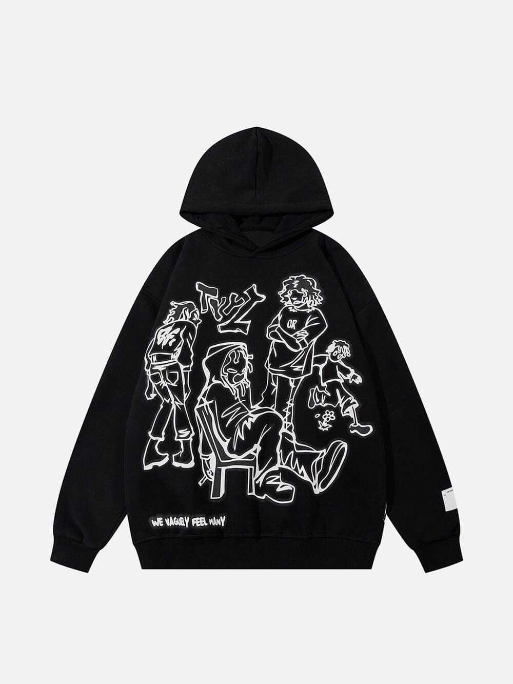 Sweat à capuche imprimé personnage de dessin animé