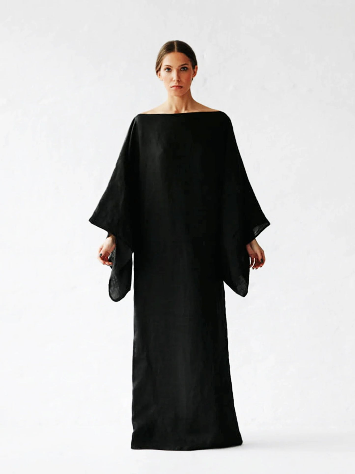 Robe kimono en lin cramoisi Breeze