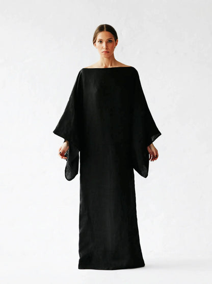 Robe kimono en lin cramoisi Breeze