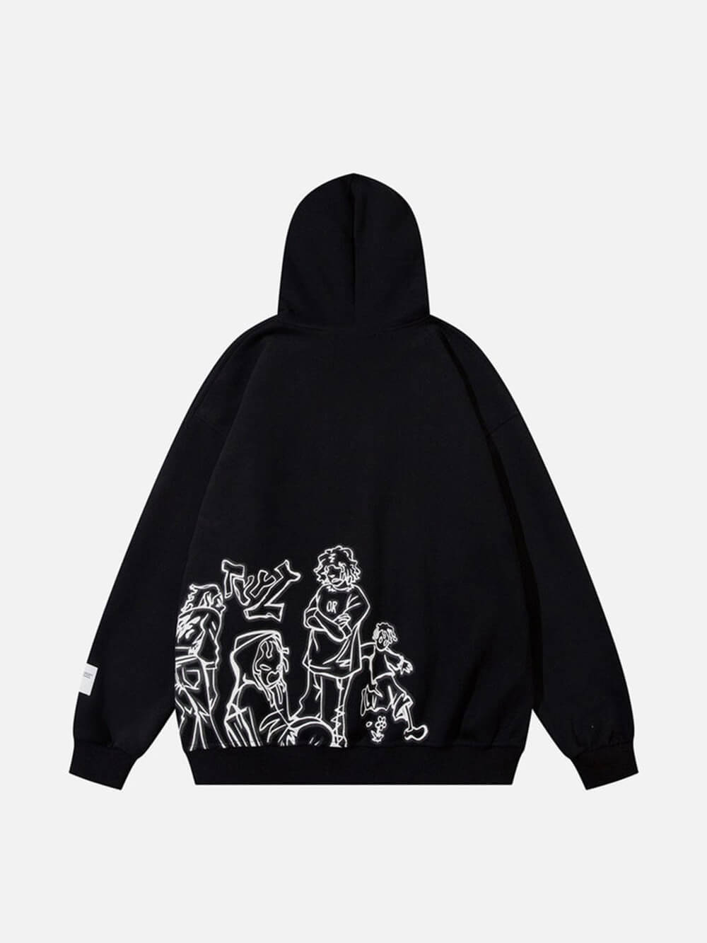 Sweat à capuche imprimé personnage de dessin animé