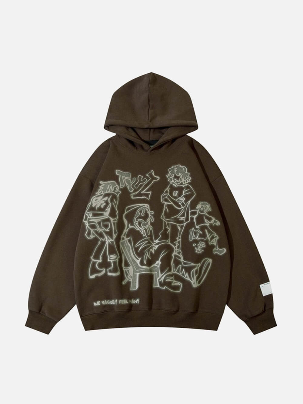 Sweat à capuche imprimé personnage de dessin animé