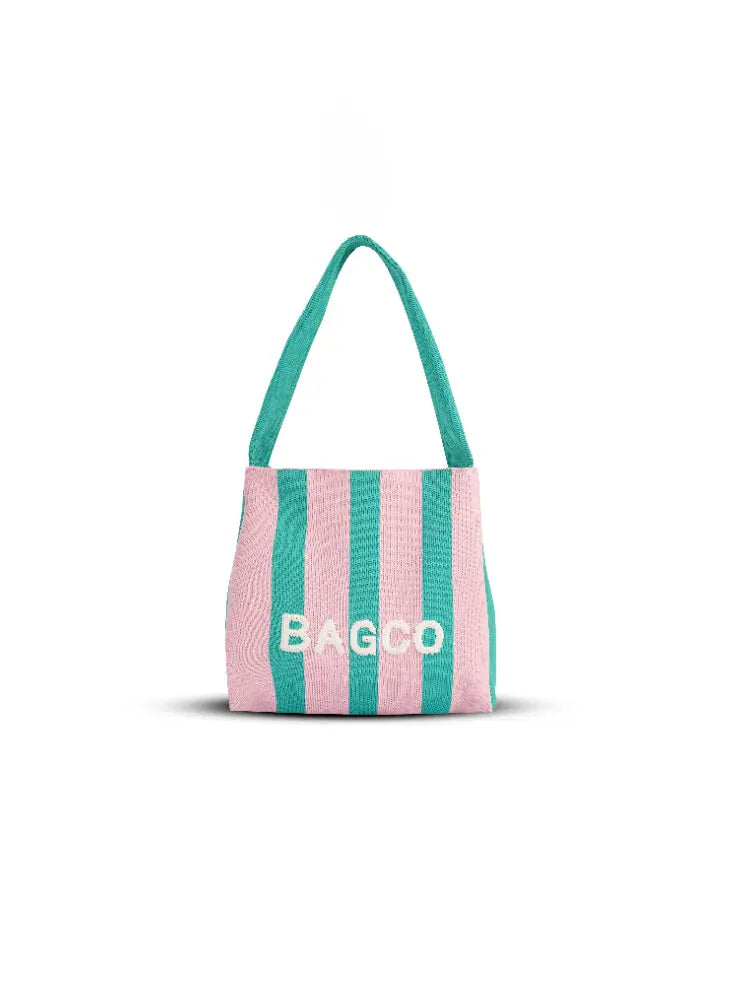 Sac fourre-tout en tricot colorblock