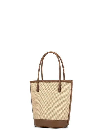 Mini Woven Leather Bucket Bag for Women